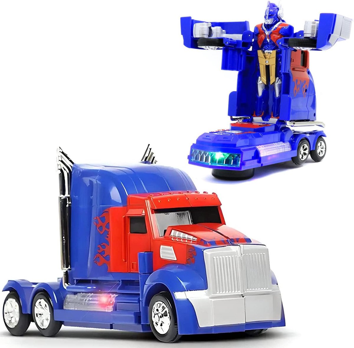Robot Truck 2-in-1 - Transformerende Vrachtwagen met Licht & Geluid (24 cm) - kan zelf rijden en transformeren naar robot/vrachtwagen- incl. batterijen