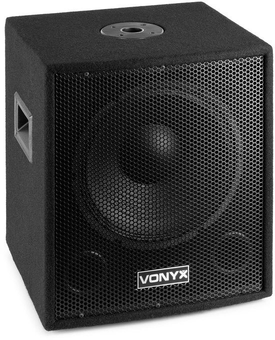 Zwarte Vonyx subwoofer.