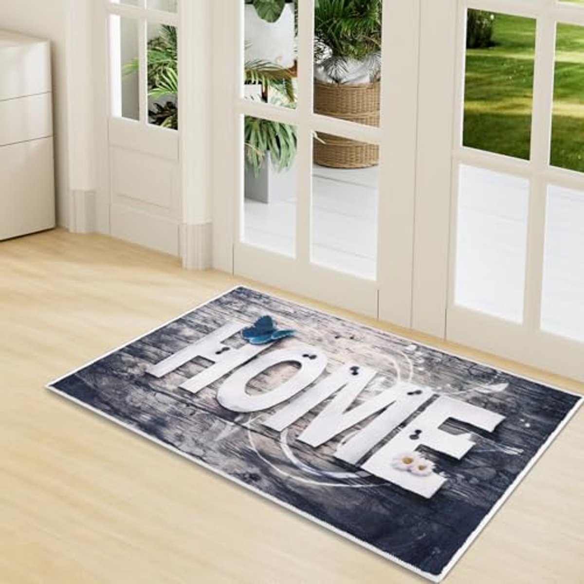 Antislip Deurmat voor Binnen - Vuilvangmat 40 x 60 cm - Dunne, Wasbare Voetmat - Duurzame