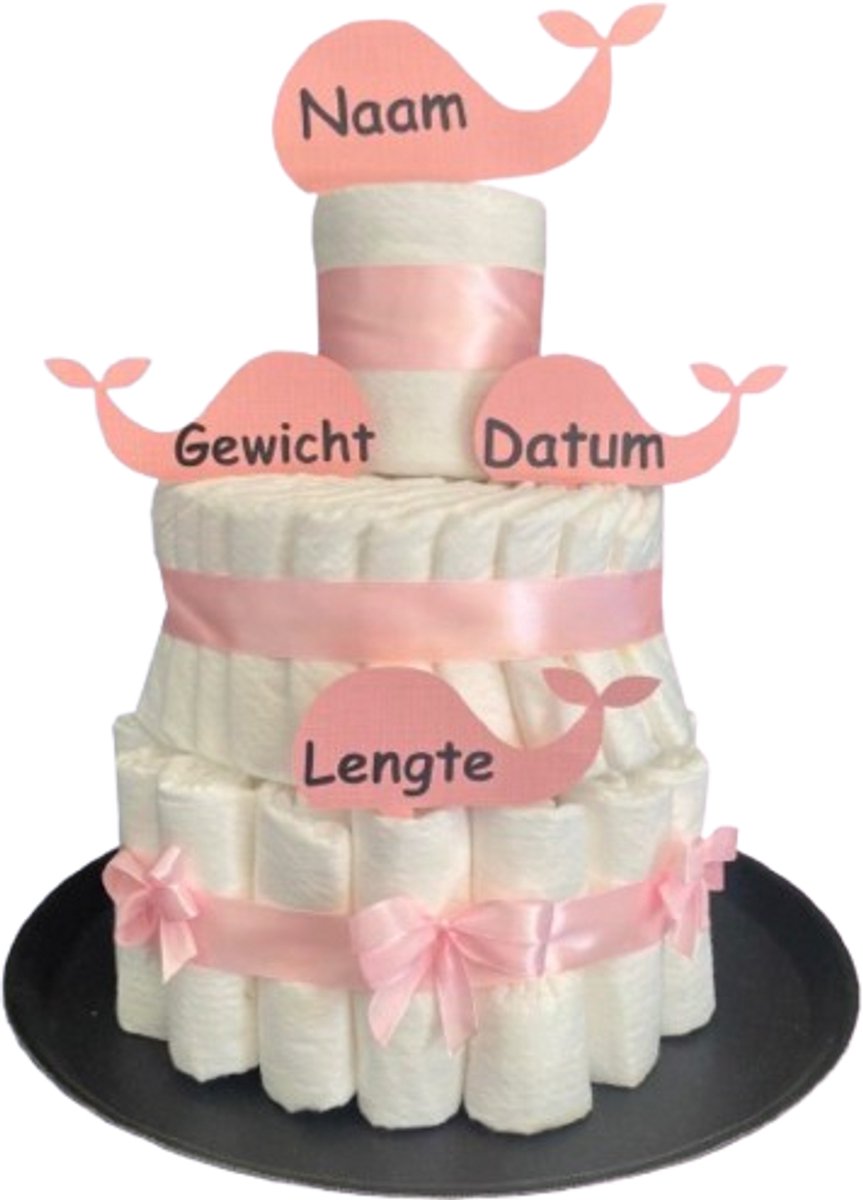 Pampertaart met Walvisjes Roze