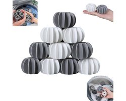 10 stuks - Anti-klit wasballen - Vlekverwijderaar voor wasmachines - Grijs en wit - Anti-klit zonnebloem wasballen - Wasverzachterdispenser - Herbruikbaar - Anti-klit wasballen