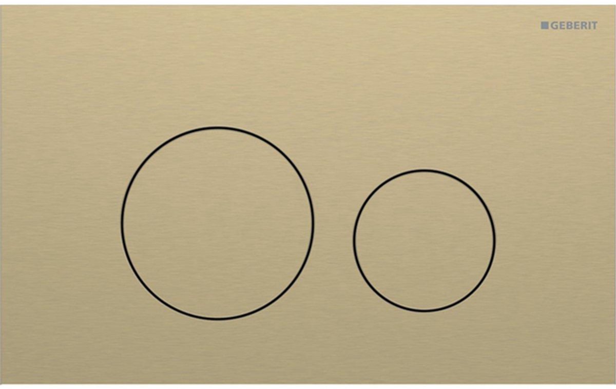 Geberit Sigma40 bedieningsplaat - 2-toets spoeling - extra dun - ronde knoppen - RVS - geborsteld messing (goud)