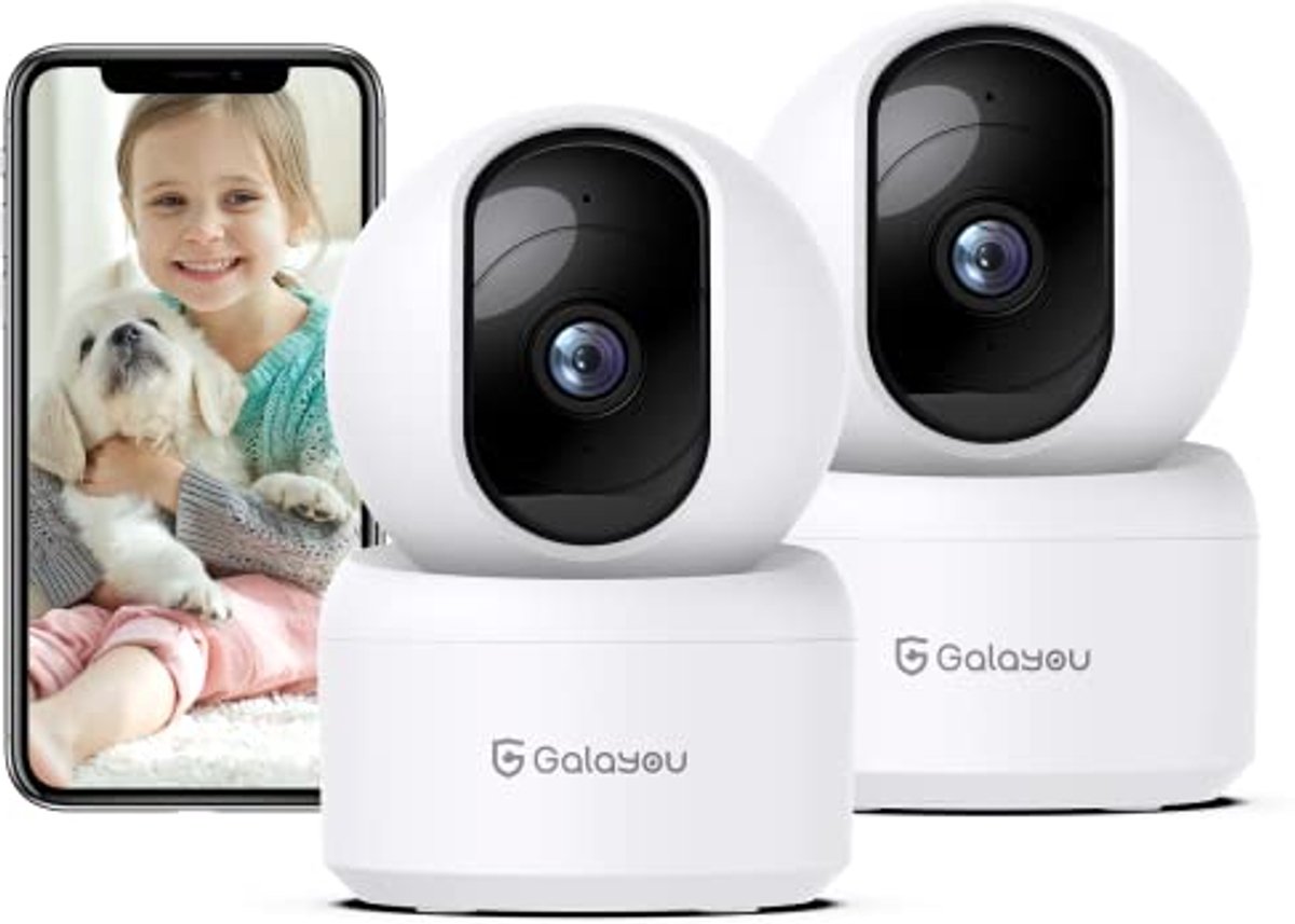 Beveiligingscamera voor thuis, 2K WiFi-camera met bewegingsbewaking voor kinderen, senioren en huisdieren