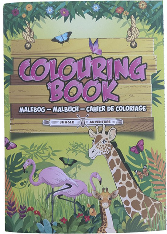 Safari Wildlife Kleurboek - A4 - 24 pagina's - jungle dieren tekenplaten
