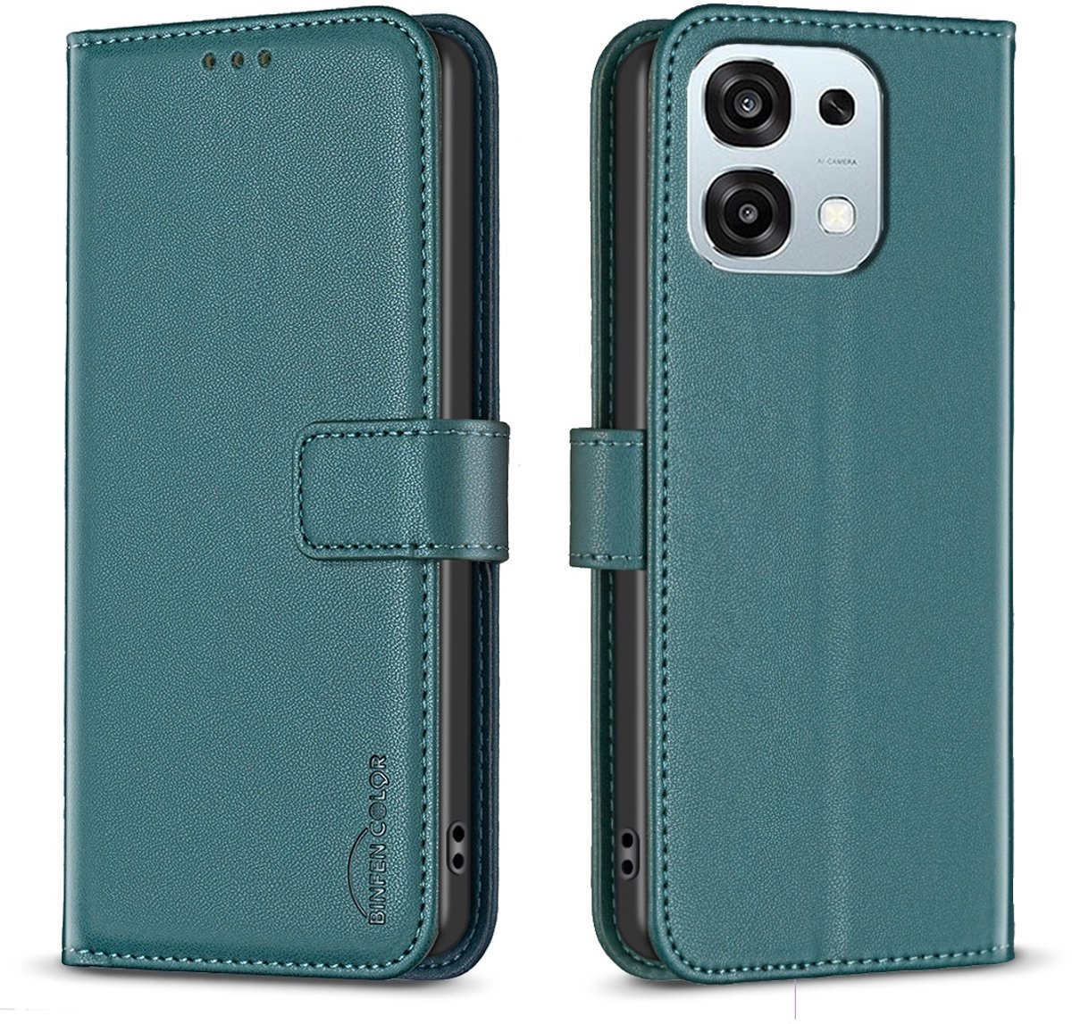 BINFEN Hoesje - Geschikt voor OPPO A6 Pro 5G Hoesje - BINFEN Book Case - Groen