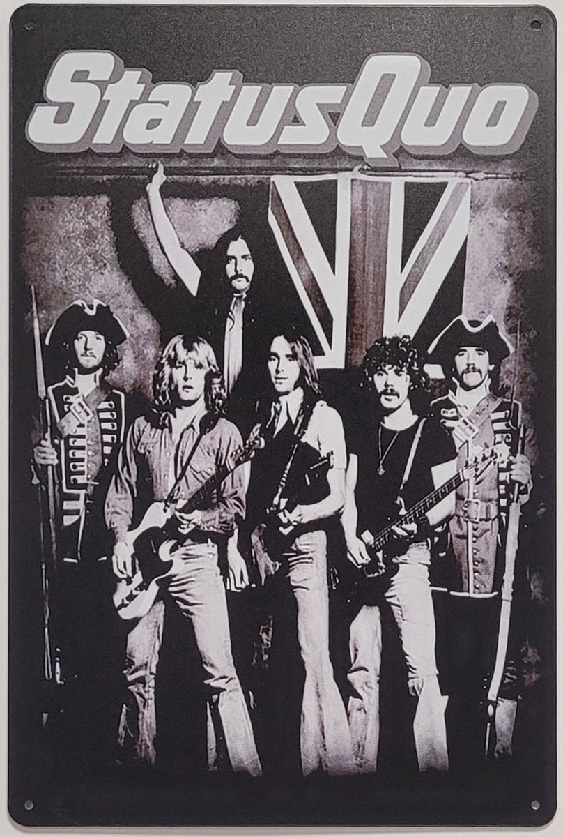 Status quo engelse vlag Reclamebord van metaal METALEN-WANDBORD - MUURPLAAT - VINTAGE - RETRO - HORECA- BORD-WANDDECORATIE -TEKSTBORD - DECORATIEBORD - RECLAMEPLAAT - WANDPLAAT - NOSTALGIE -CAFE- BAR -MANCAVE- KROEG- MAN CAVE