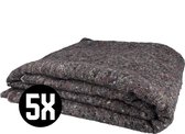 Verhuisdeken 150cm breed x 200cm lang - Opslagdekens grijs - Verhuizen - Deken voor verhuizing - 5 stuks - DULA