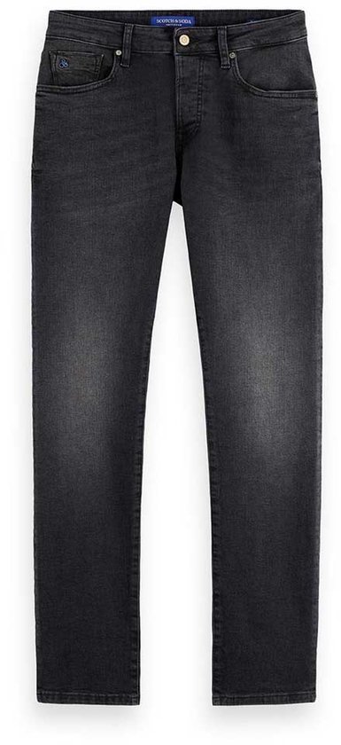 Grijze jeans met een rechte pasvorm en een lichte wassing. Met vijf zakken en een knoopsluiting.