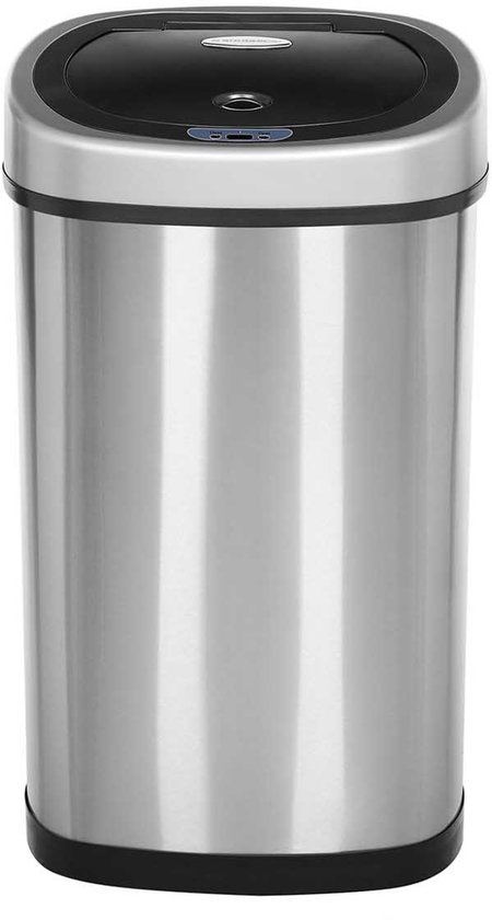 EKO E-Cube Pedaalemmer 40L metaal (34,5 x 40,3 x 65 cm, dempersysteem, vingerafdrukvrij, stay-open, afvalzakbevestiging), mat zwart