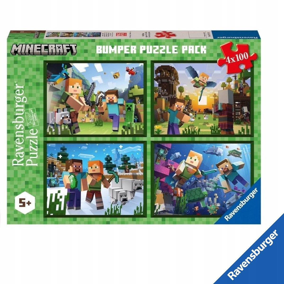 Ravensburger Minecraft XXL Puzzel Set - 4 x 100 Stuk