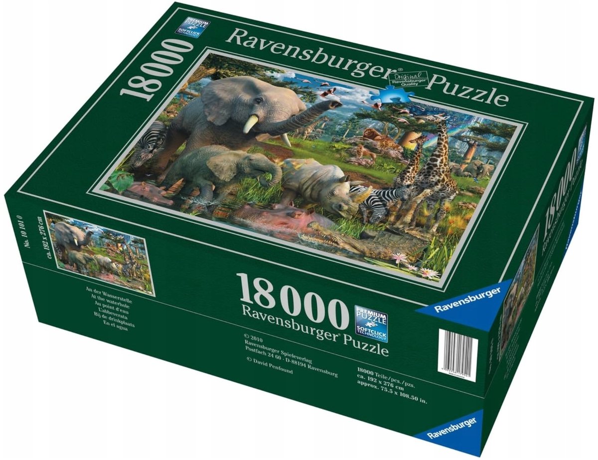 Ravensburger Puzzel 18000 Elementen Wilde Natuur Olifanten 276x192cm