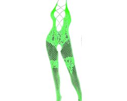 BamBella ® - Panty pak -Onesize - Glow in the dark body suit - Dames - Onesize - sexy Erotische jumpsuit van kant lingerie