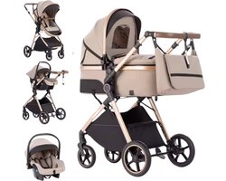 Lunola Oria - Kinderwagen 3-in-1 - Multifunctionele Buggy 3in1 - Wandelwagen - Stroller - Met Autostoel - Khaki