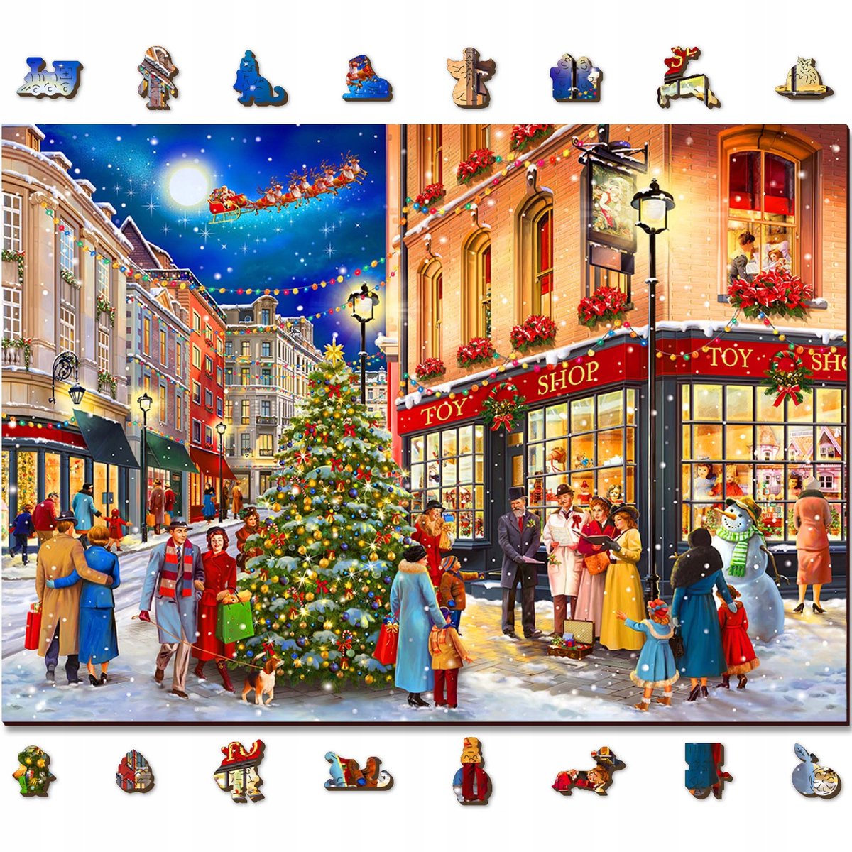 WoodenCity Kerstpuzzel 1010 Stukjes - Sfeervolle Avond
