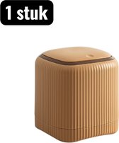 Leuke mini-prullenbak voor op het bureau met deksel, plastic afvalbak