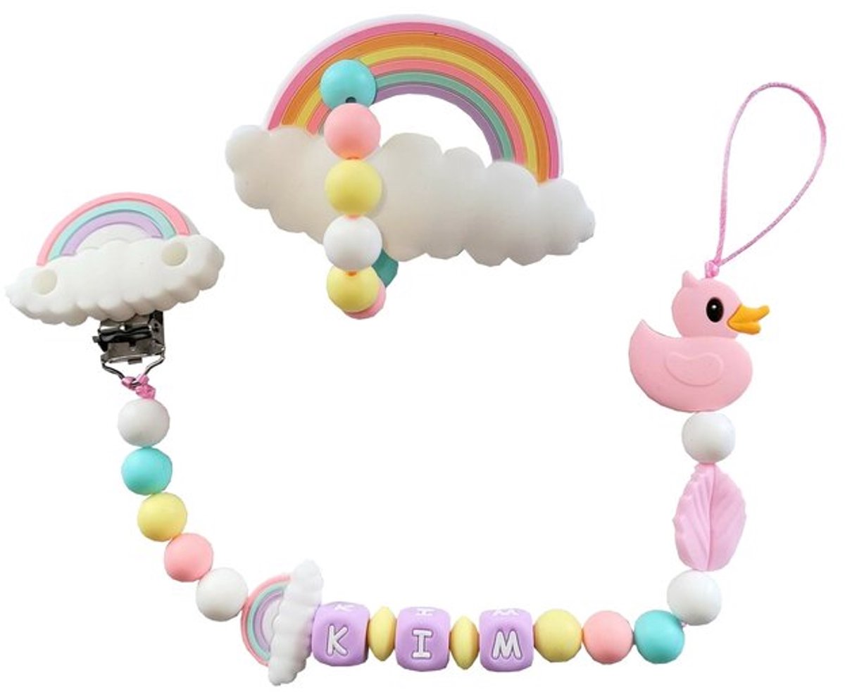 Siliconen fopspeen-set regenboog