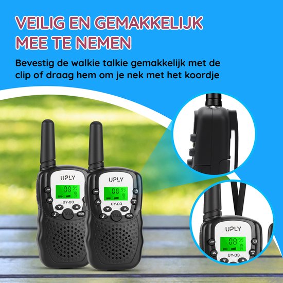 UPLY Walkie Talkie voor Kinderen en Volwassenen - Portofoon - 5KM Bereik - Set van 2