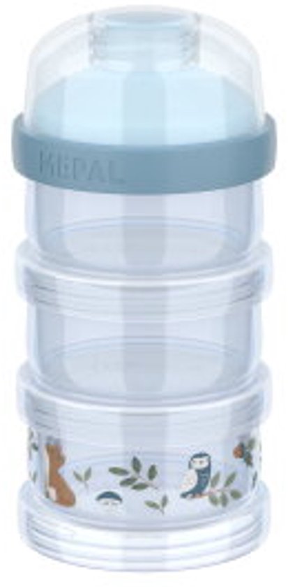 Mepal Mio Melkpoedertoren 3-delig Little Dutch - 360 ml - Luchtdichte afsluiting met schekdop - Multifunctioneel opbergen en doseren - Forest Friends