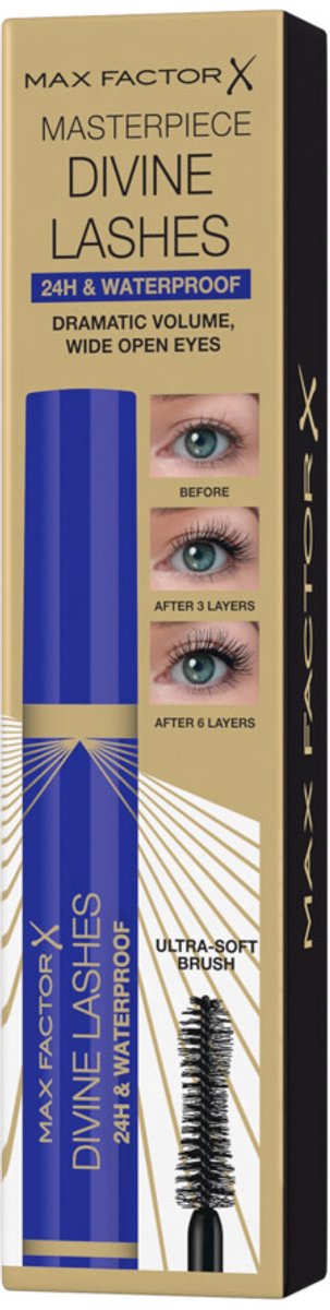 Max Factor - Divine Lashes Mascara 003 Waterproof Black - 2 x 8 ml - Voordeelverpakking