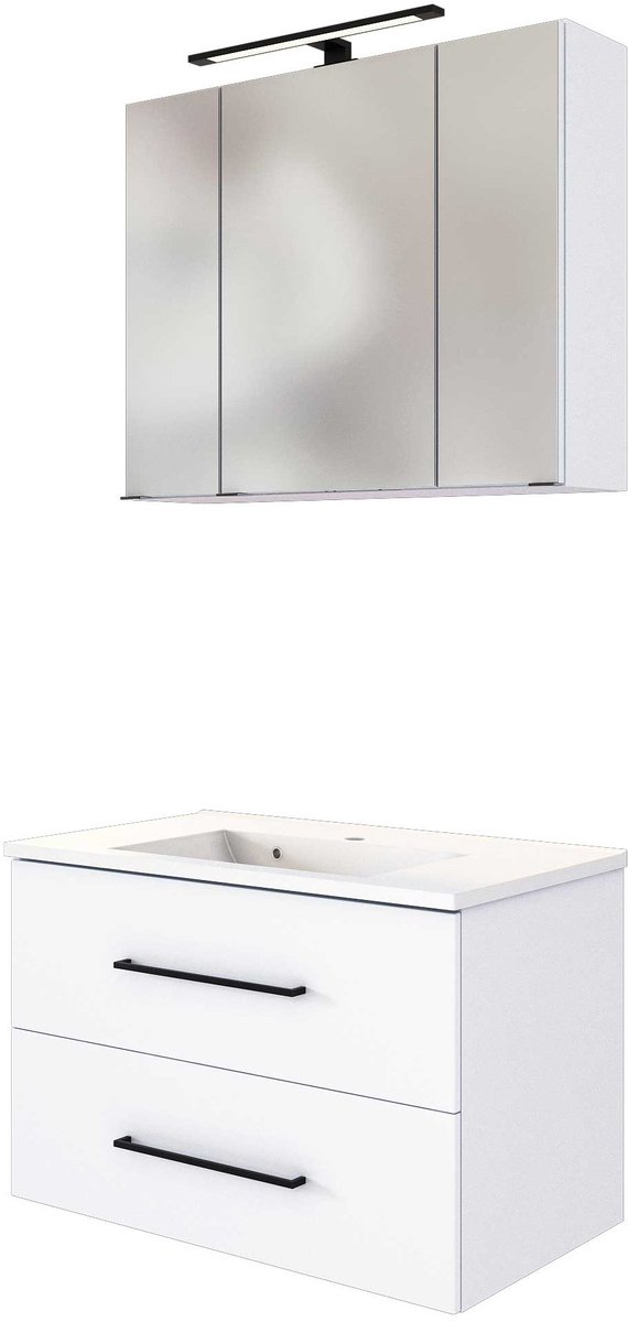 Wastafelmeubelset Dusan 80cm - wit - Held - Medicijnkastjes - Wit - MDF; Spaanplaat - Medicijnkastjes -