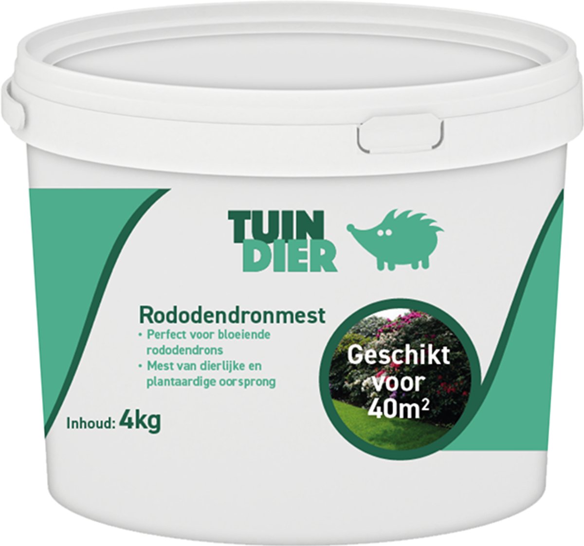 Rhododendron mest | TUIN-DIER® | Rododendron mest | Rhododendron voeding | Rododendron meststof | Rododendron voeding | 100% natuurlijk | In handige bewaaremmer | 4.000 gram | 4 kilogram