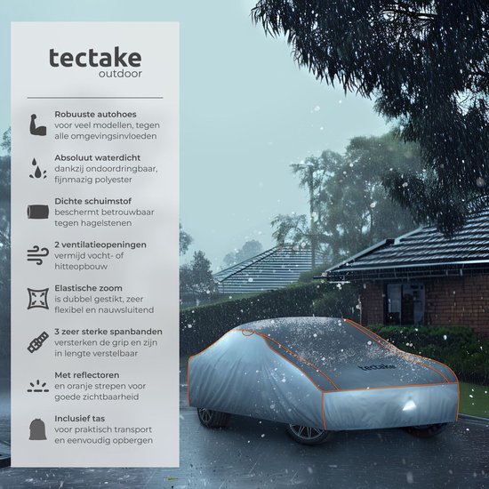 tectake® - Housse de voiture imperméable et respirante - Protection contre la grêle - 431x 165x 120cm - Medium - 405167
