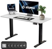 Stane Zit Sta Bureau Elektrisch Verstelbaar - 4 Geheugen Standen - Incl. Kabelgoot - 140 x 80 cm - Wit blad, Zwart Frame