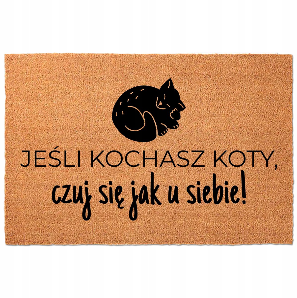 Kokosmat 40x60cm - "Hou je van katten? Voel je thuis!"