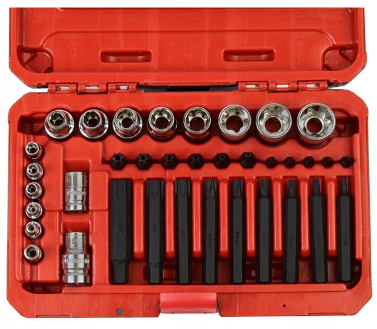 ROOKS Torx Gereedschap Set 1/2", 3/8", 1/4" - 36 Delig