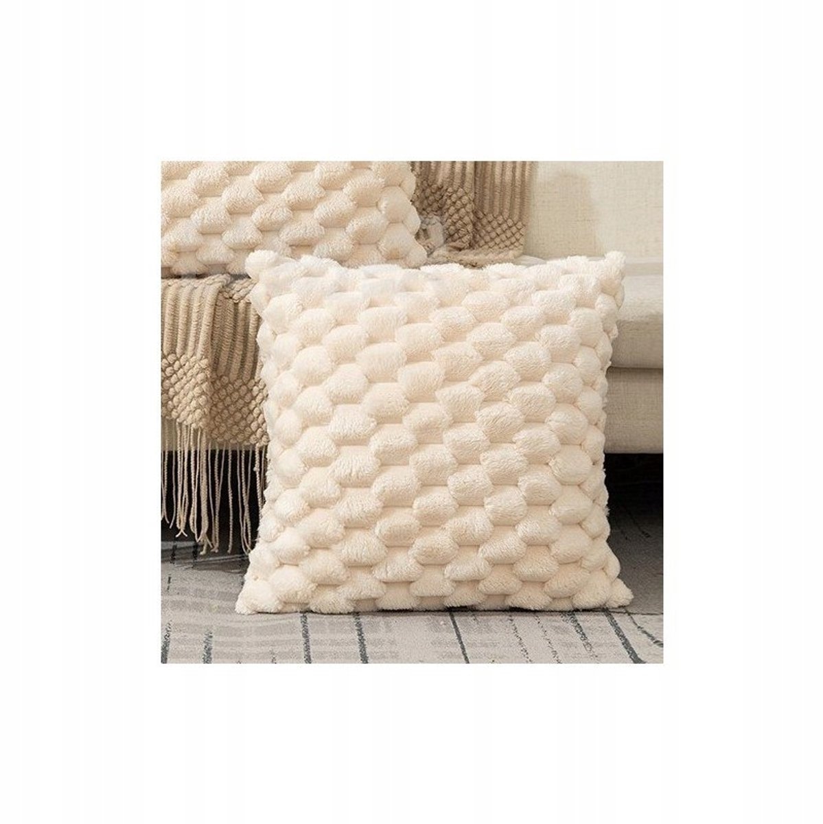 Ecarla Kussenhoes 45x45cm Geometrisch Beige POD153