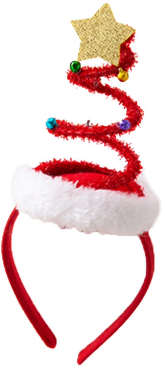 Kerstboom-Haarband-Rood-Voorspeld