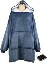 Hoodie Deken – Verwarmd – 3 Standen – Hoodie – 10k mAh Accu – Hoodie Deken – Fleece – One Size Fits All – Blauw – van Saaf