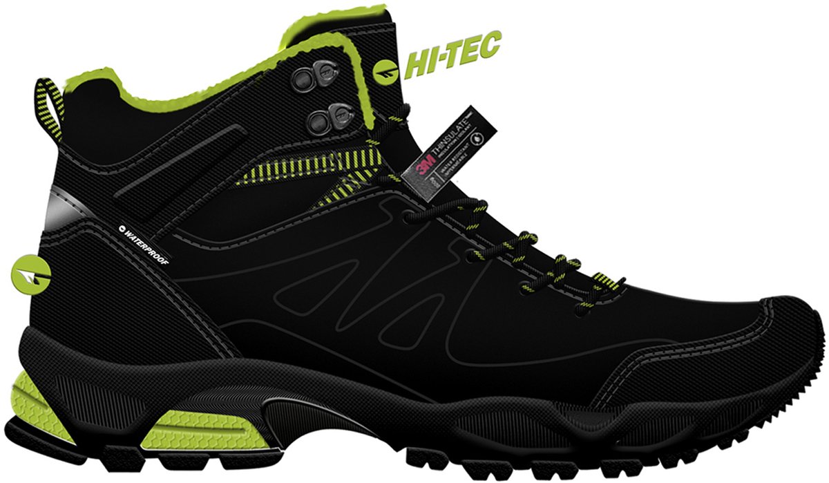 Hi-Tec Jackdaw Waterbestendig Insulated Wandelschoenen voor Mannen Zwart