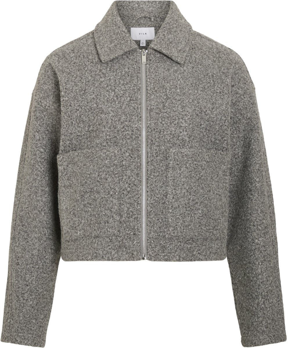 Vila Jas Vijadas Zipper Jacket - Noos 14118594 Medium Grey Melange Dames Maat - 34