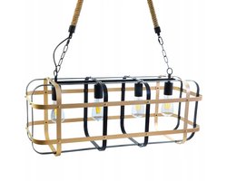 Sanico Goldlux Hanglamp Zwart-Goud Loft Kooi 4xE27