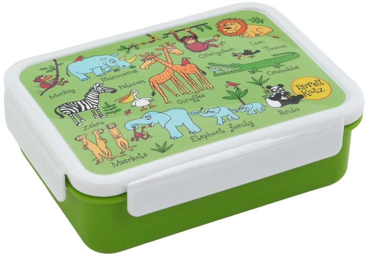 Jungle dieren Bento lunchbox (18,5 x 14,5 x 6,0 cm) - Tyrrell Katz