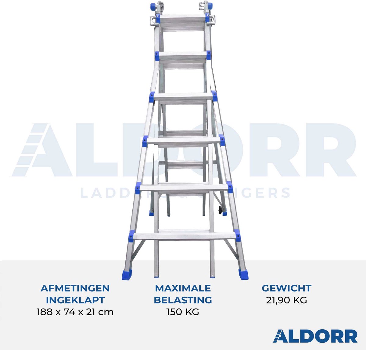 ALDORR Home - Multiladder Uitschuifbare Vouwladder 4x6 - 6,30 meter – foto 7