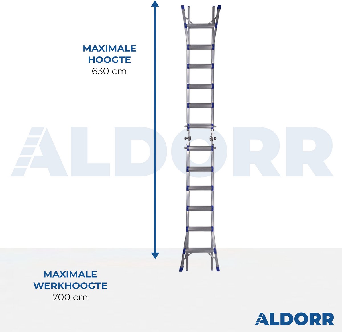 ALDORR Home - Multiladder Uitschuifbare Vouwladder 4x6 - 6,30 meter – foto 8