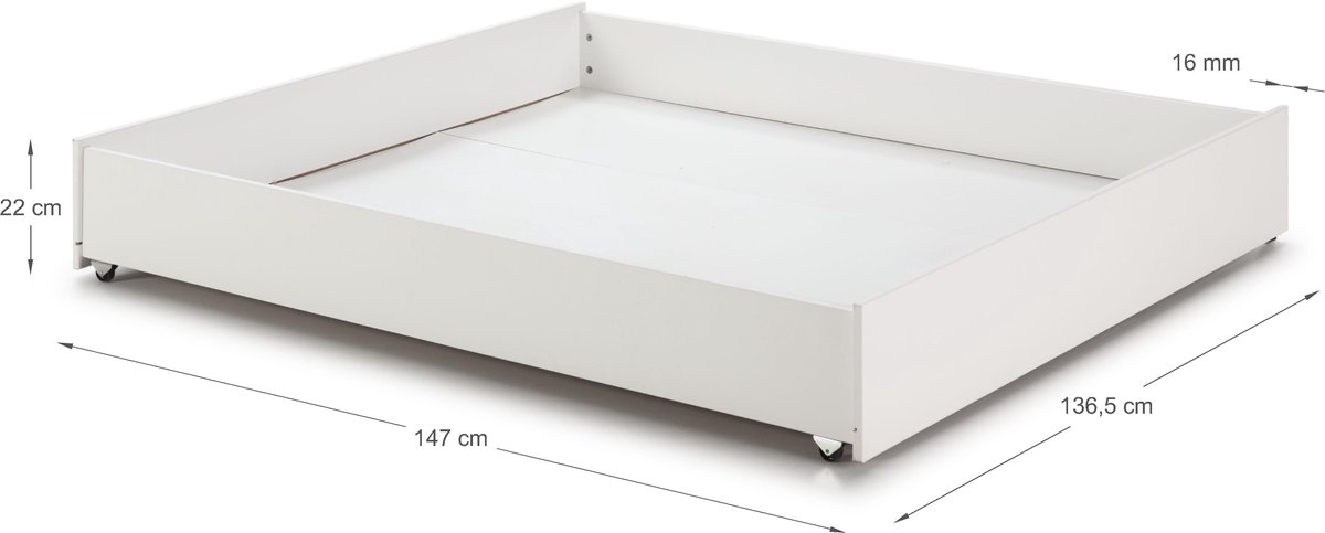 Marckeric - Bed Leba/Enara - Wit - 137x147x22cm