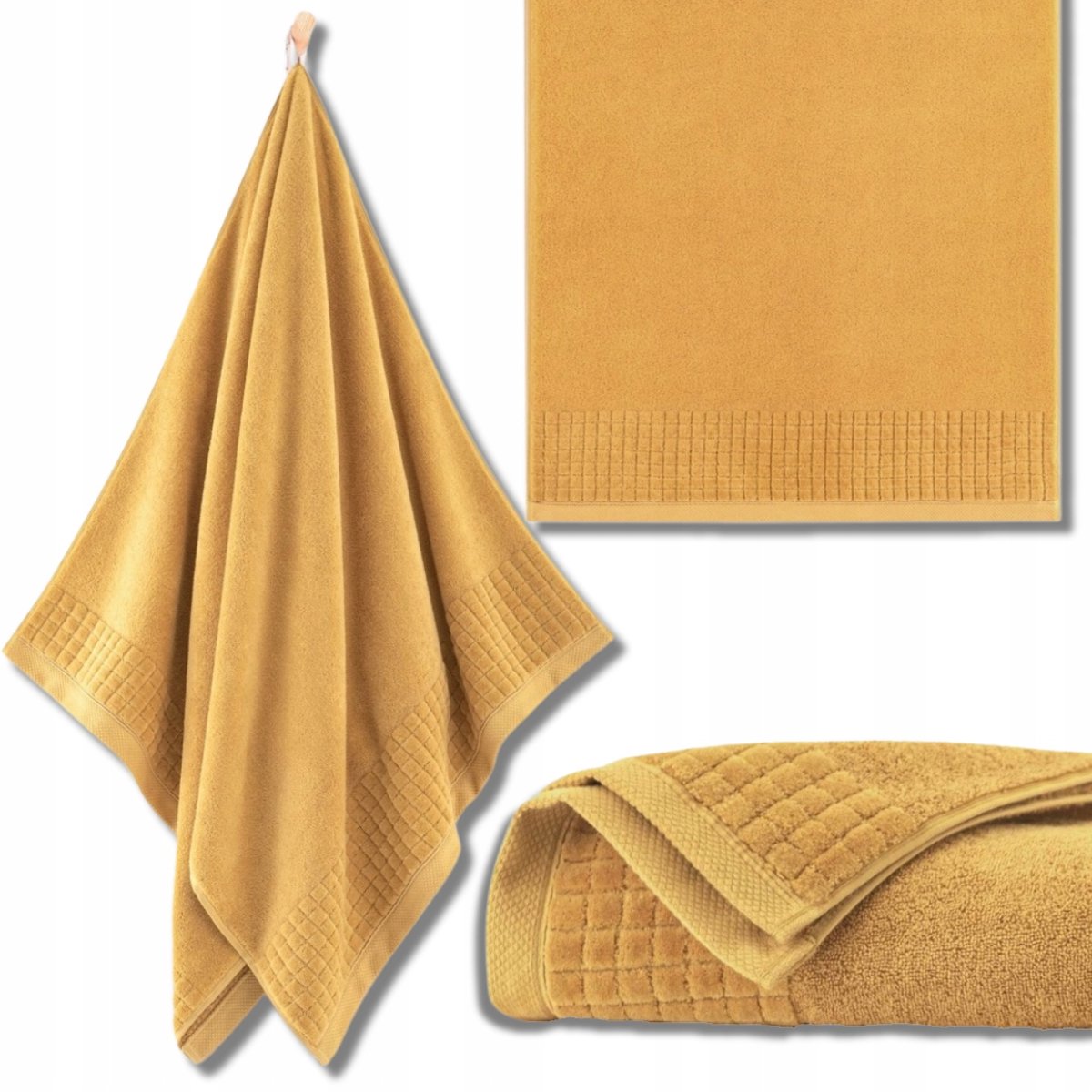 Zwoltex Paulo 3 Handdoek Mosterdgeel 50x100cm Egyptisch Katoen