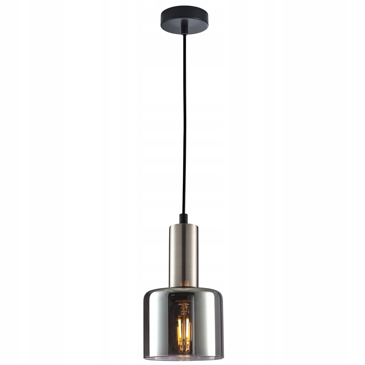 Italux Santia Hanglamp Chroom Zwart Loft E27 40W