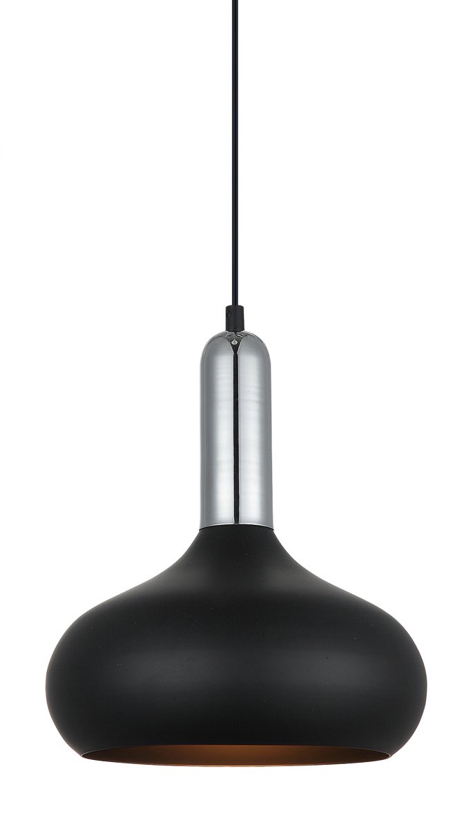 Moderne Zwarte Hanglamp Italux Quesmo E27 - 1 lichtpunt