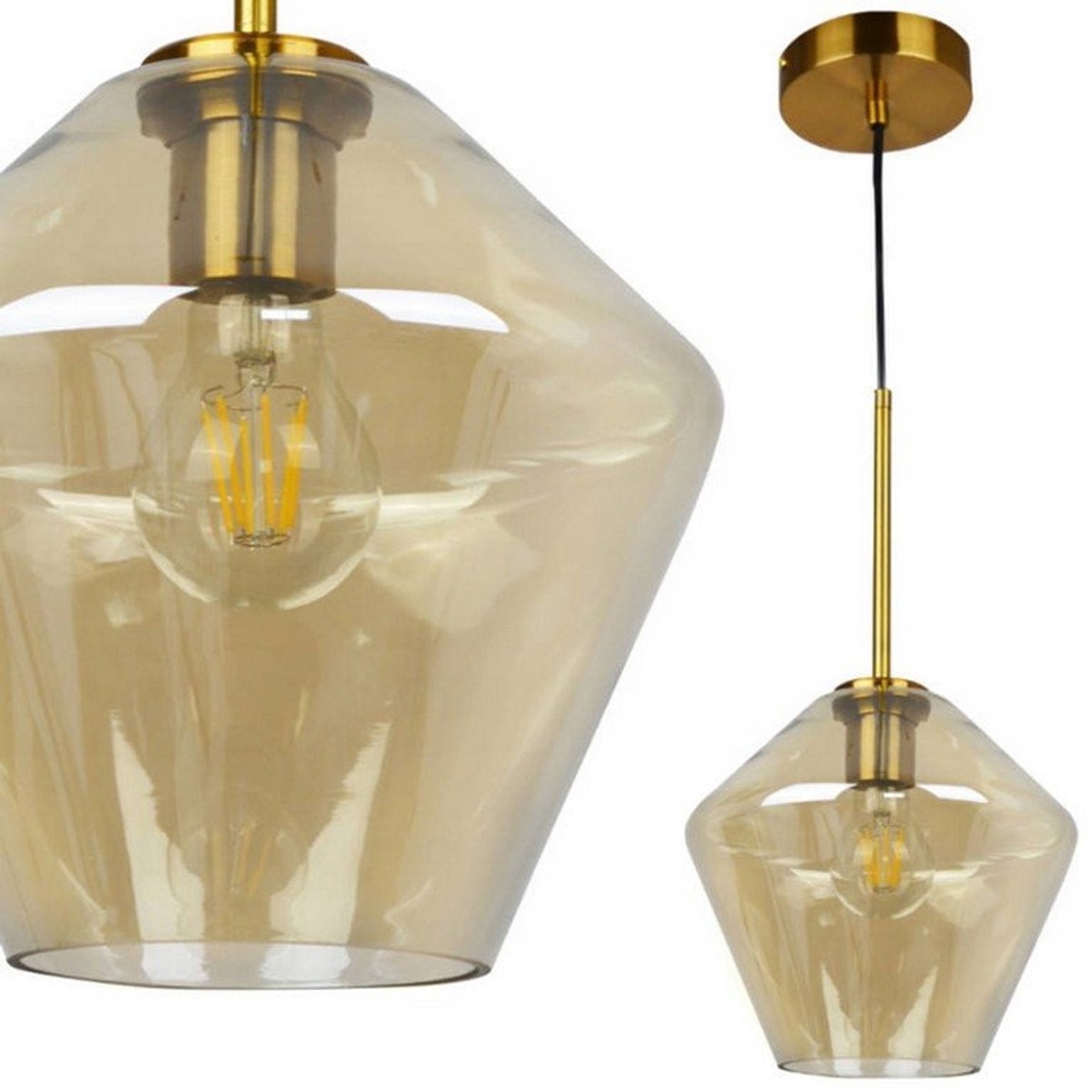 Grea-s Amber Hanglamp Glas E27 - Stijlvolle Sfeerverlichting