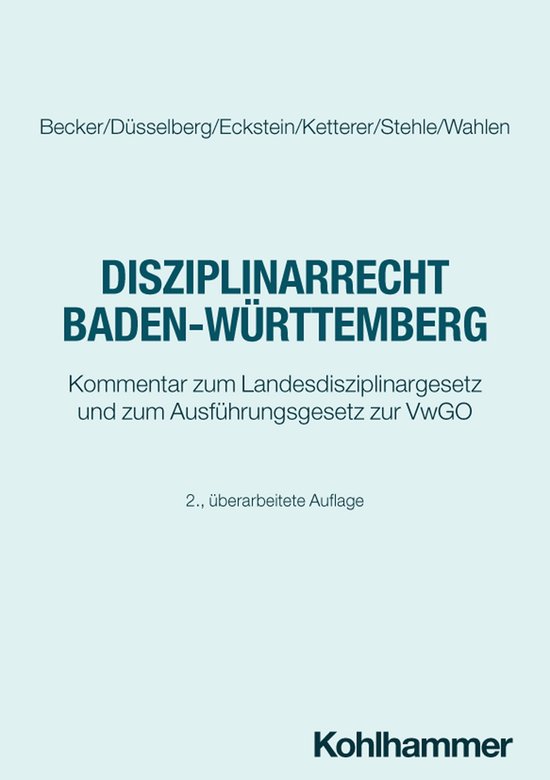 Disziplinarrecht Baden-Württemberg - cover