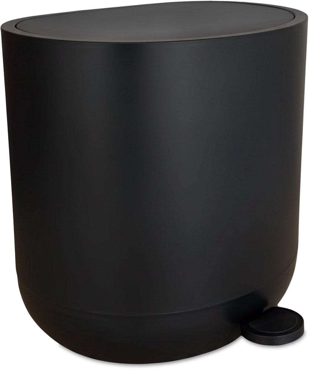 Badkamer prullenbak - 7 l - softclose - kunststof - zwart