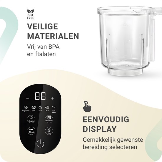 JT Products Baby Blender En Stomer - Baby Foodprocessor - Babycook - Baby Cooker - Babyvoedingmaker - Baby Food Maker - Baby Food Steamer - Baby Stoomkoker - Stomen, Blenden, Ontdooien, Opwarmen, Steriliseren van JT Products — afbeelding 4