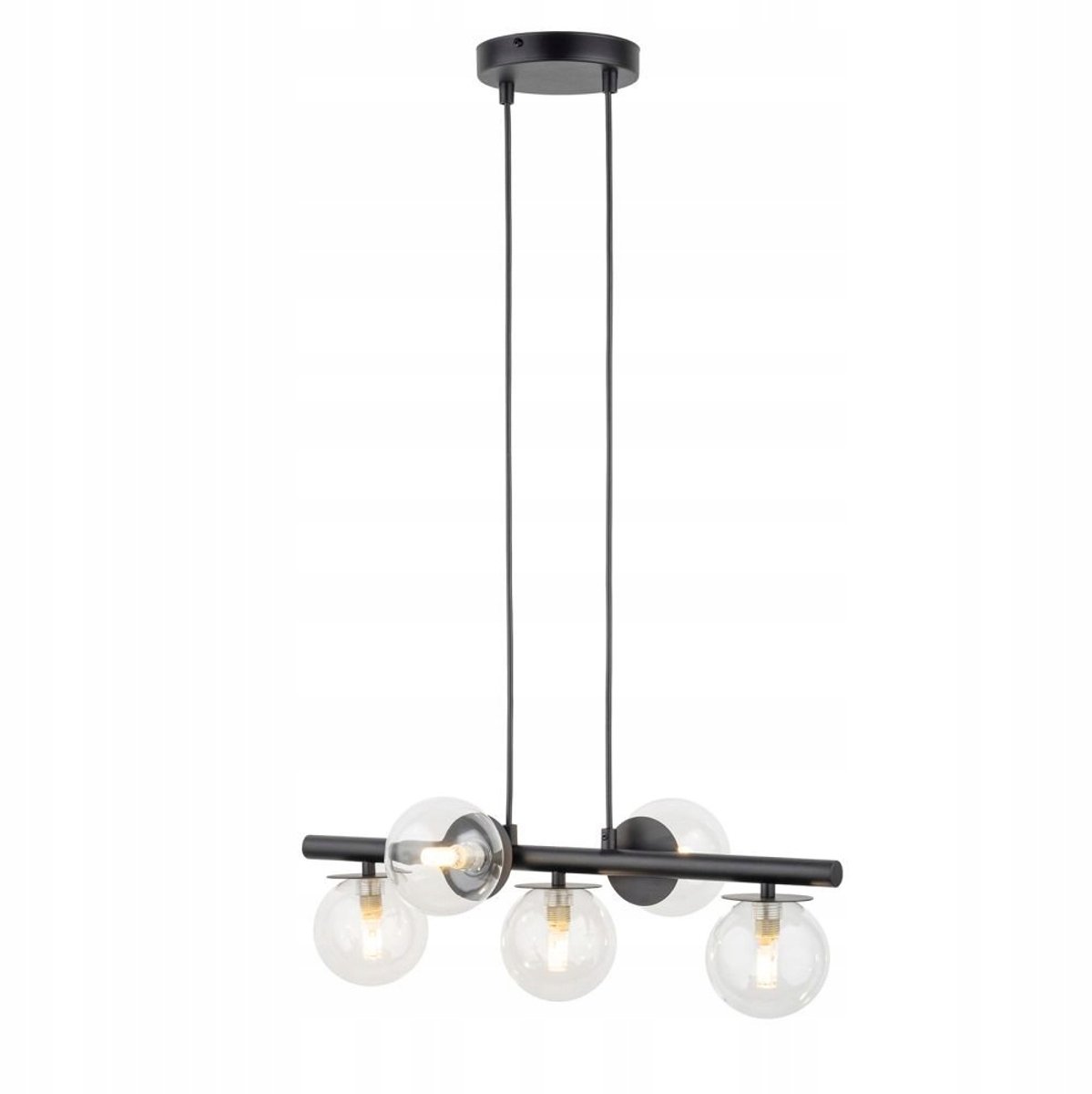 AVOLA 5 Hanglamp - Glazen Bollen, Zwart/Transparant, Sigma Lighting