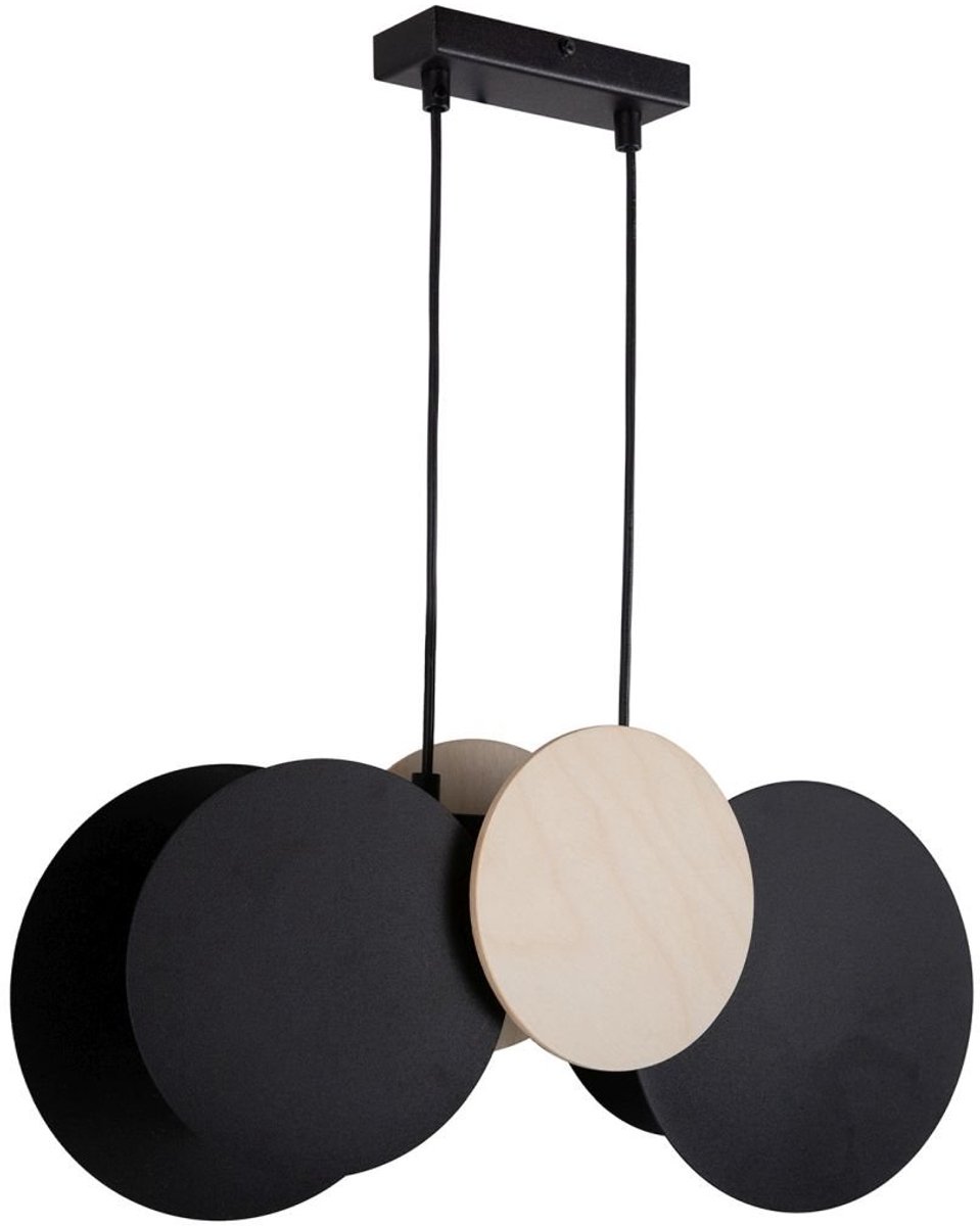 Sigma TOLA Hanglamp - Modern Zwart/Bruin - 2xE27 - 44cm Breedte