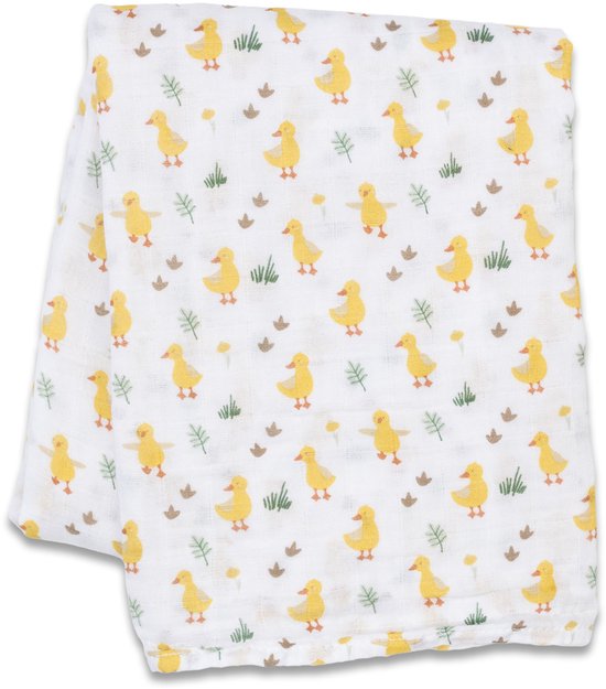 Lulujo - hydrofiele doek - swaddle - katoen - 100x100 cm - Duck van Merkloos — afbeelding 2