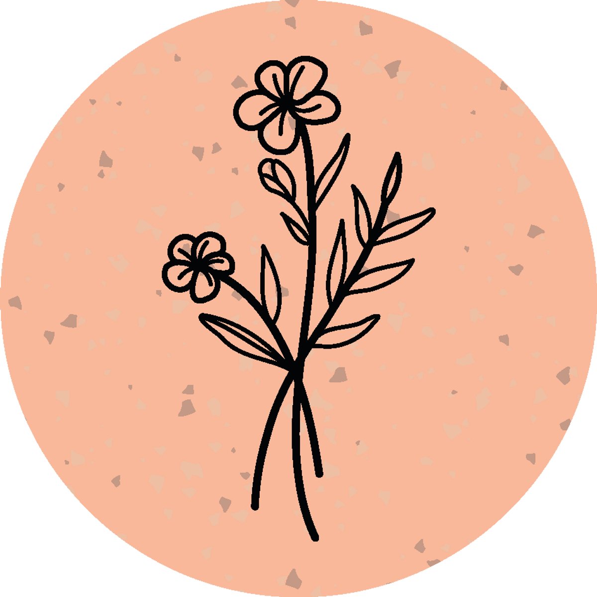 Sluitstickers geboorte - Sluitstickers verjaardag - Roze sticker met zwarte bloem - Ø 4 cm - 200 stuks op rol - Sluitsticker voor cadeauverpakking, aankleding geschenkverpakking & webshops
